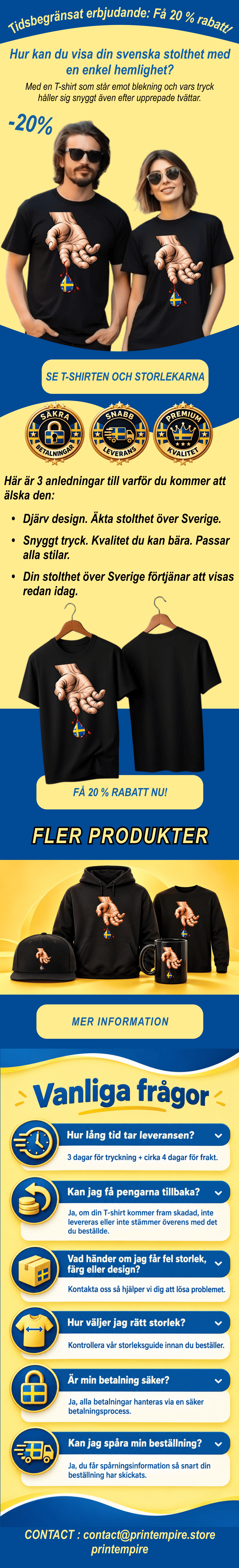 Svensk PrintEmpire T-shirt, rabatt, produktinformation och vanliga frågor. Klicka för att se produkten.